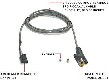 FrontX SPDIF Cable 1ft - Panel F to 1x3 F Main Picture