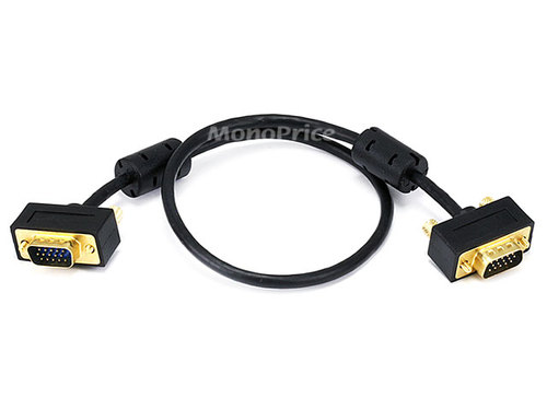 1.5ft Ultra Slim SVGA Super VGA 30/32AWG M/M Monitor Cable w/ ferrites (Gold Plated Connector) Main Picture