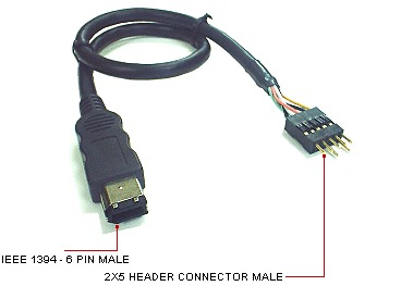 FrontX IEEE 1394 Cable 1ft - 6-Pin M to 2x5 M Main Picture