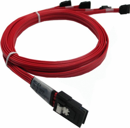 LSI/3Ware Internal 4x SATA to mini SAS (SFF8087) Cable - .5m Main Picture