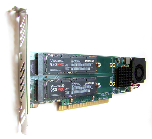 SQUID PCIe 3.0 x16 Carrier Board for 4x M.2 SSDs Main Picture